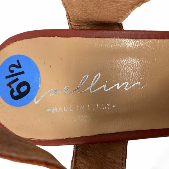 NEW Avellini Women's Slingback Sandals Red Cross Stap Block Heels Italy 6.5 - Picture 8 of 9